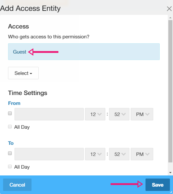 Setting permissions on folders in Concrete5's File Manager - Save the selected group.
