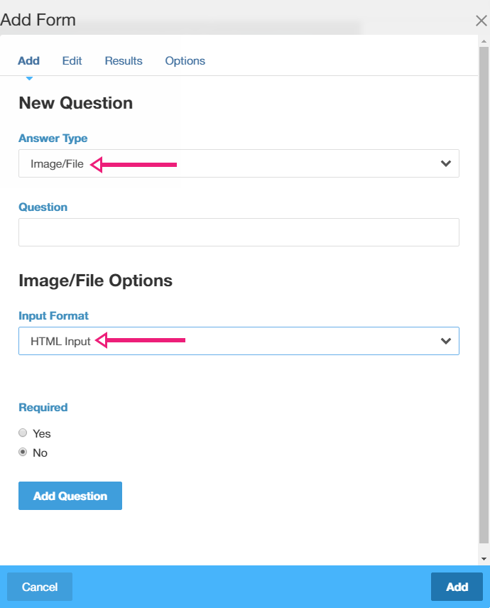 Express form answer type in Concrete5