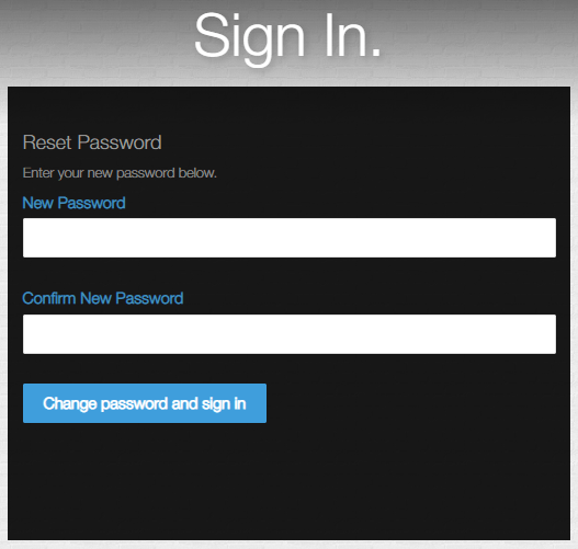 concrete5 password reset screen